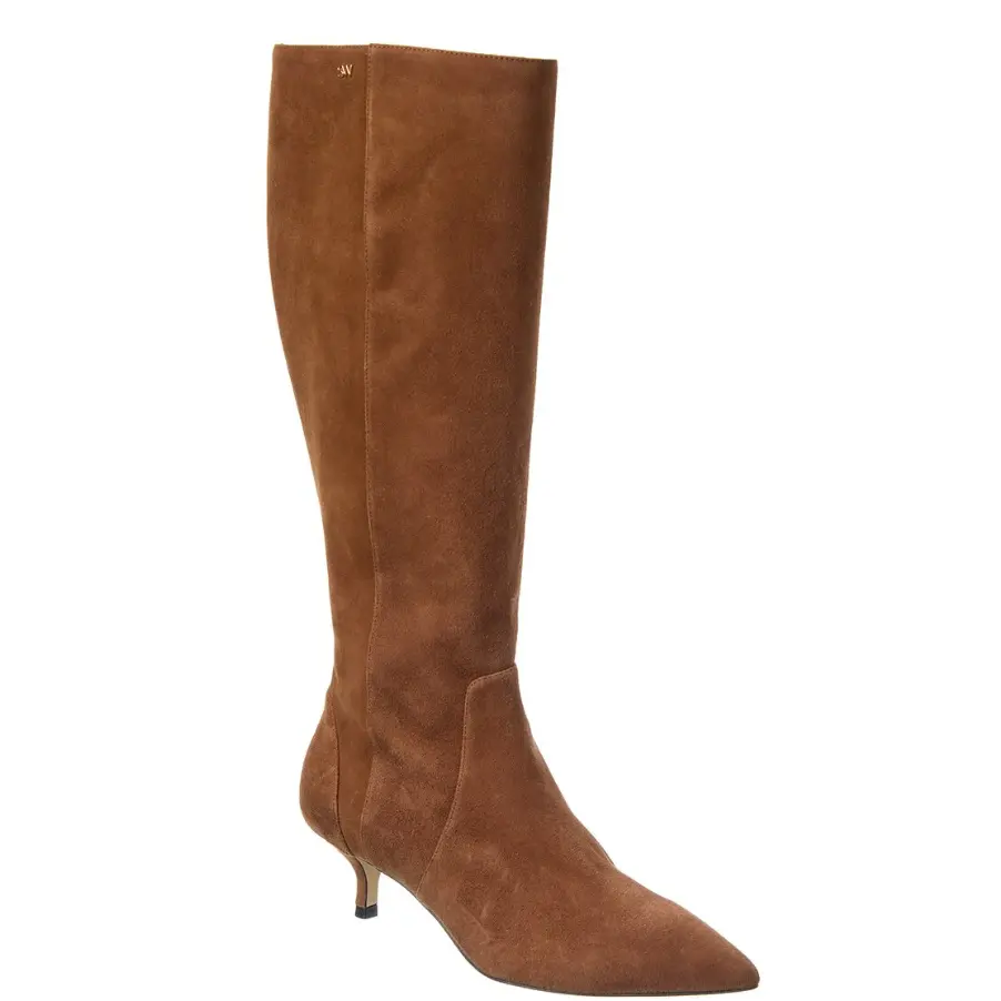 Stuart Weitzman Mara 50 拉链绒面革及膝靴