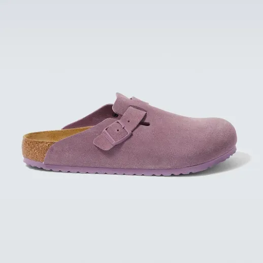 BIRKENSTOCK 勃肯 Boston 淡紫色绒面平底鞋