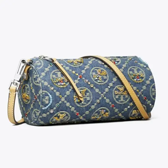 绝美珠饰！Tory Burch 牛仔老花笔筒包
