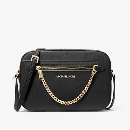 Michael Kors 大号 Saffiano 链条 斜挎包 黑色