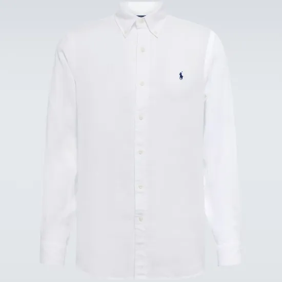 POLO RALPH LAUREN 拉夫劳伦白色亚麻衬衫