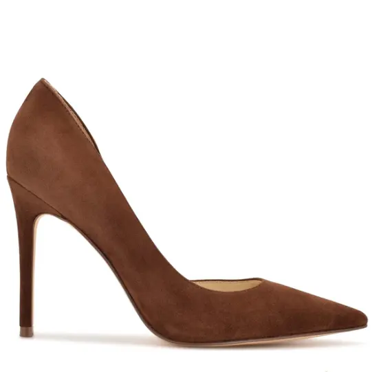 2件6折！Nine West 玖熙 棕色麂皮高跟鞋