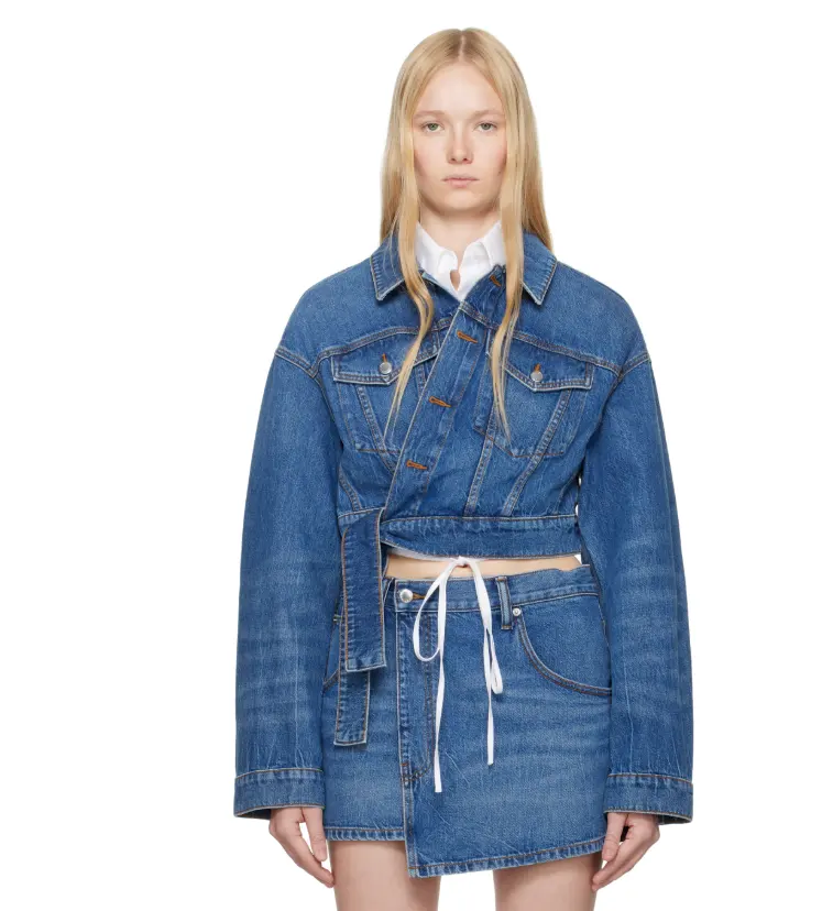 Alexander Wang 蓝色 Regen Cotton Wrapped 牛仔夹克