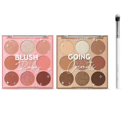 ColourPop 卡拉泡泡九色眼影*2+化妆刷