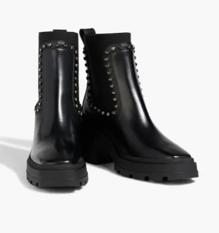 Jimmy Choo Veronique 80 水晶缀饰皮革切尔西靴