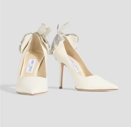 Jimmy Choo Love 100 系列蝴蝶结装饰皮质浅口女鞋