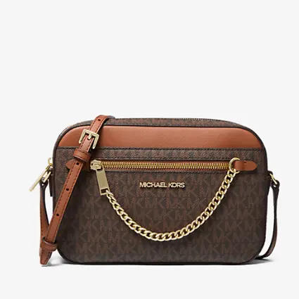 Michael Kors 棕色老花 链条斜挎包