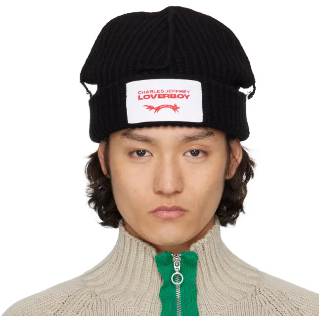 Charles Jeffrey LOVERBOY 黑色 Label 毛线帽