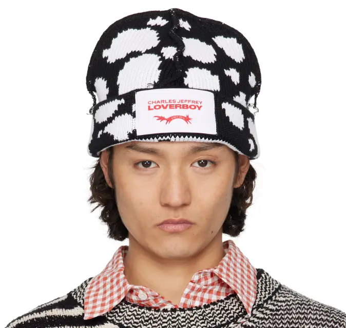 Charles Jeffrey LOVERBOY 黑色 & 白色 Loverboy 毛线帽