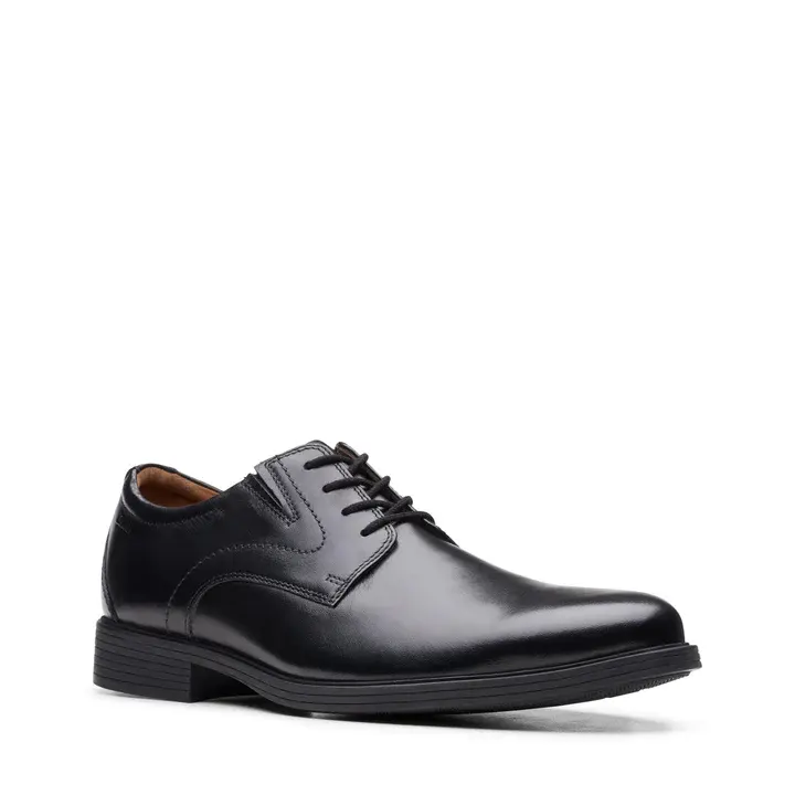 Clarks 其乐 whiddon 纯色黑色皮革