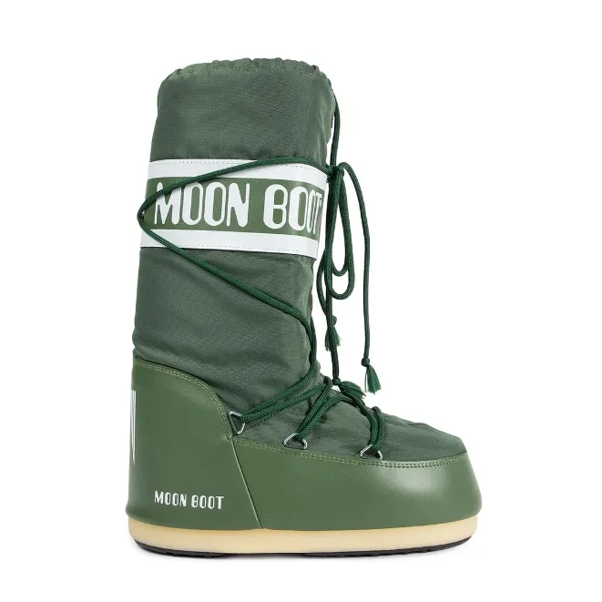 MOON BOOT 绿色尼龙雪地靴