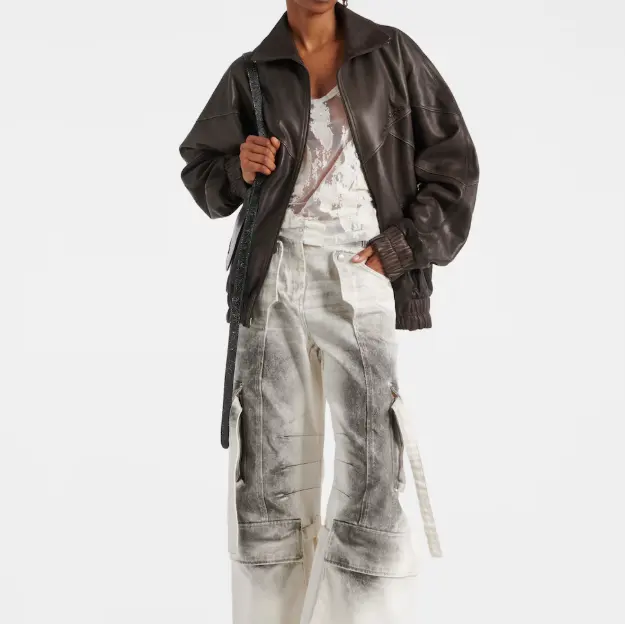 ACNE STUDIOS Letty 棕色皮革外套
