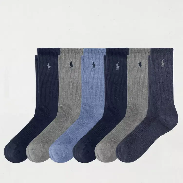 3件享8折！Polo Ralph Lauren 拉夫劳伦 运动长袜 6双