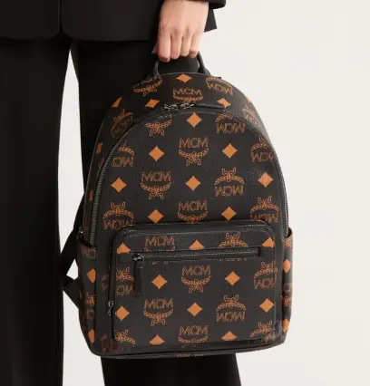 MCM Stark 涂层帆布字母组合双肩包