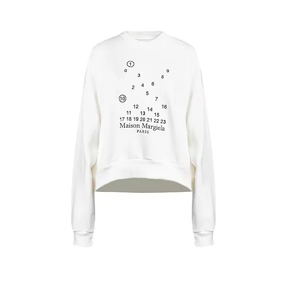 MAISON MARGIELA 马吉拉数字印花白色卫衣