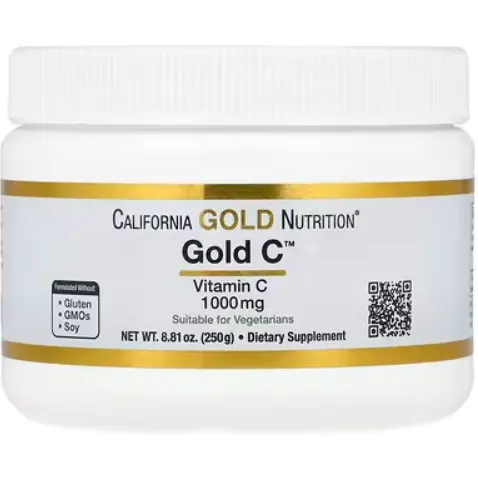 California Gold Nutrition 黄金维生素 C 粉、维生素 C1000 250g