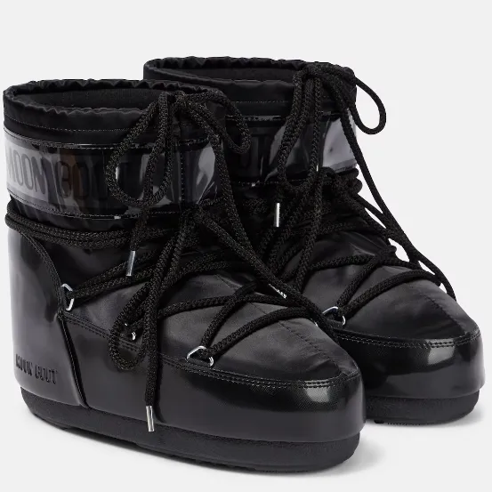 MOON BOOT Icon 低帮 PVC 黑色雪地靴
