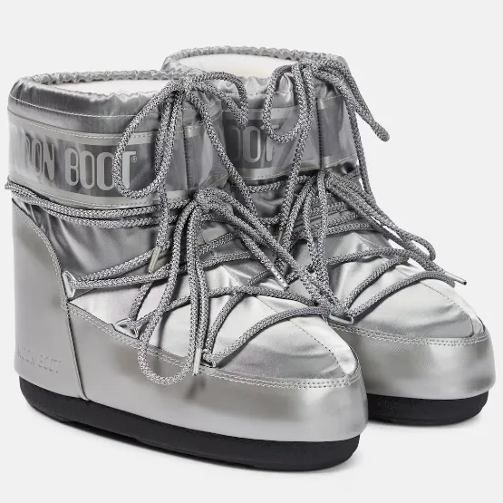 MOON BOOT Icon 银色低帮雪地靴