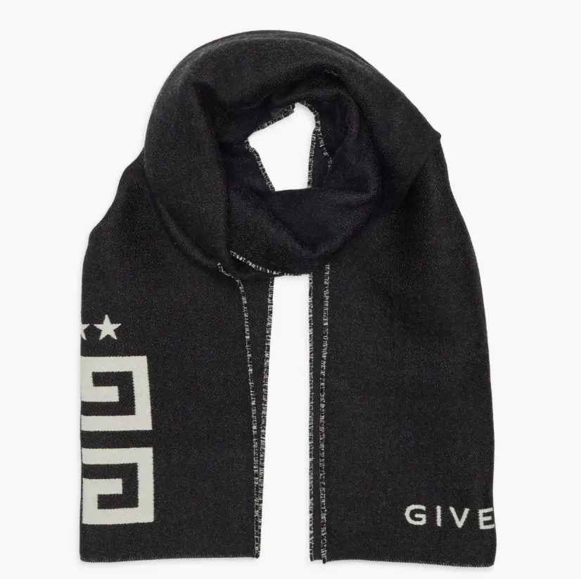 Givenchy 嵌花 4G 羊毛真丝混纺围巾