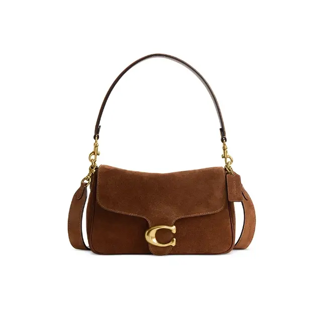 COACH 蔻驰 Tabby 棕色绒面小号单肩包