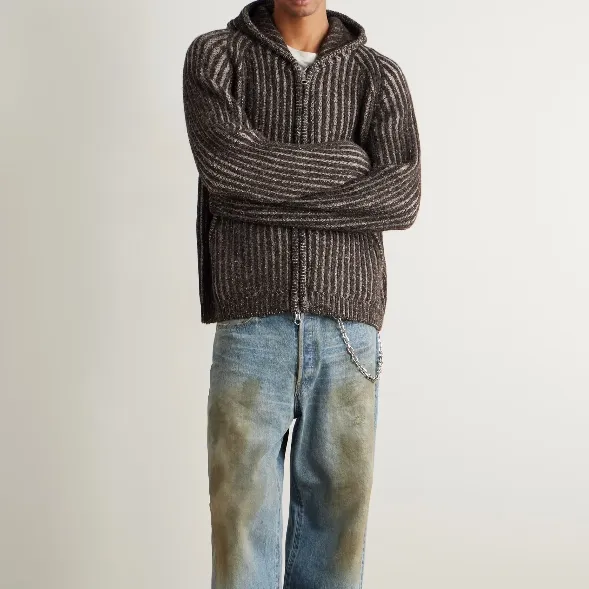 欧阳娜娜同款 OUR LEGACY 罗纹羊毛连帽外套