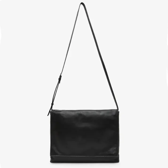 The Row Nan 黑色皮革斜挎包