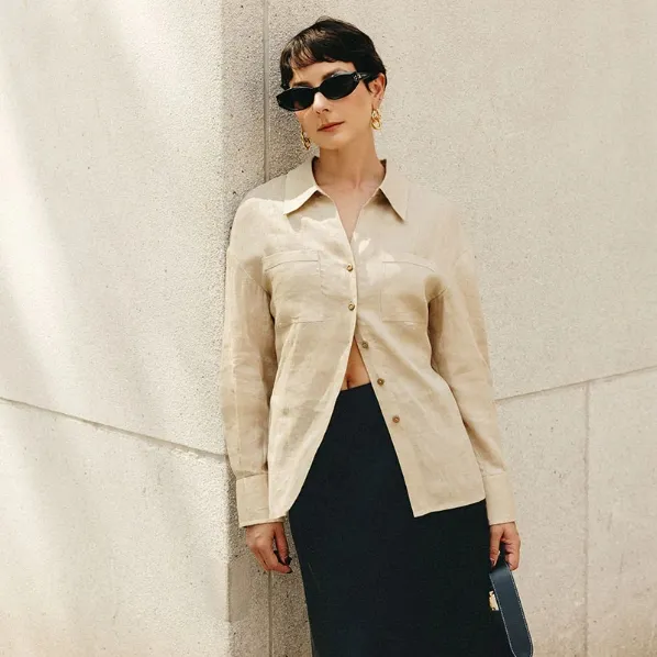 辛芷蕾同款 Petite Studio Benoite 亚麻衬衫