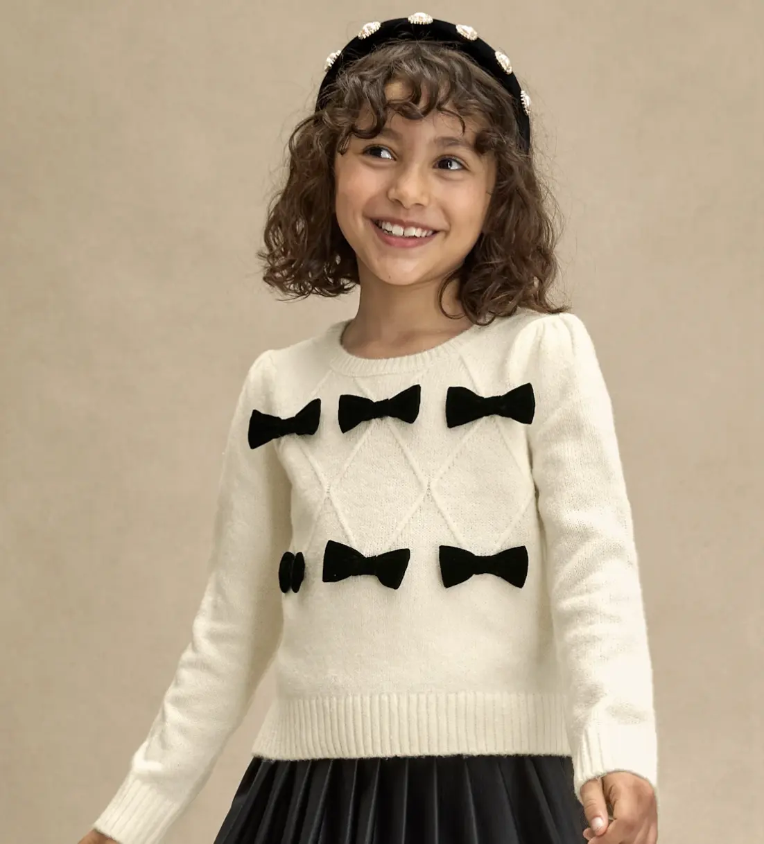 Gymboree 女童 Petit Paris 蝴蝶结毛衣