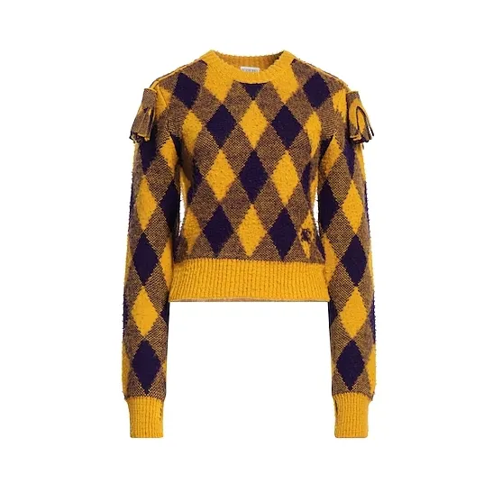 BURBERRY 巴宝莉黄色格纹毛衣