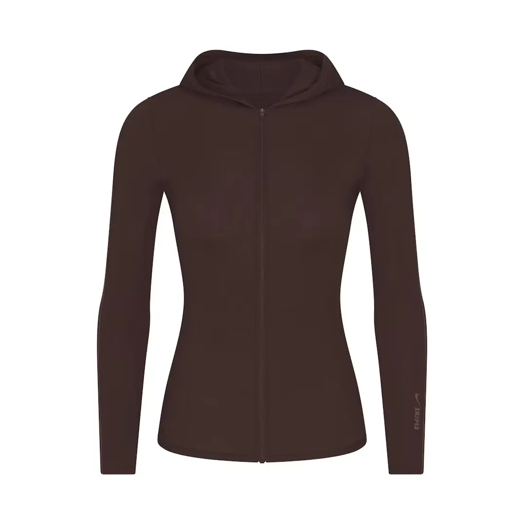 SKIMS x NIKE 棕色拉链连帽衫