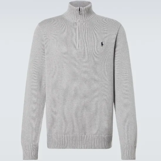 POLO RALPH LAUREN 拉夫劳伦灰色拉链套头毛衫