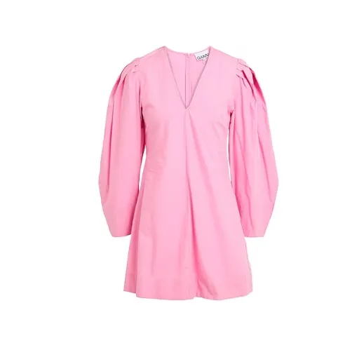 GANNI 粉色短款连衣裙