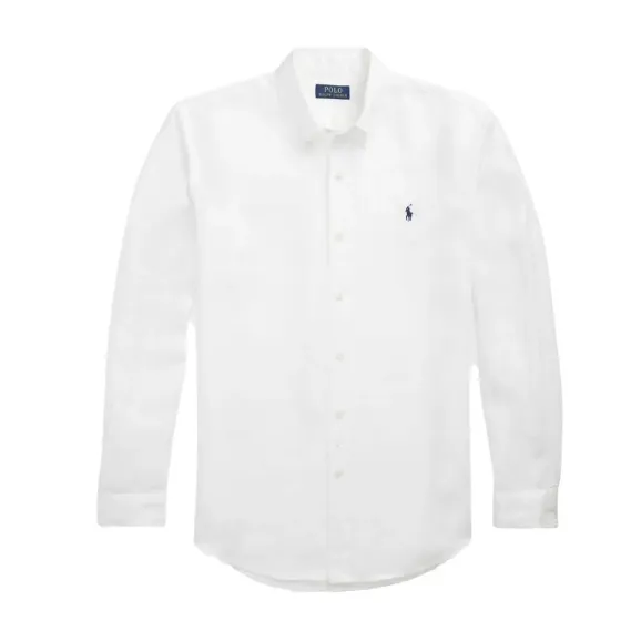 Polo Ralph Lauren 拉夫劳伦白色亚麻衬衫