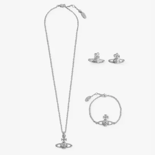 Vivienne Westwood 西太后 土星浮雕项链+手链+耳环 3件套