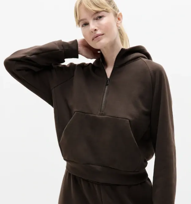 Athleta Forever Fleece 1/2 Zip 帽衫