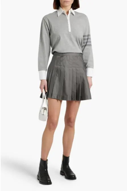 THOM BROWNE 褶裥防撕裂迷你裙