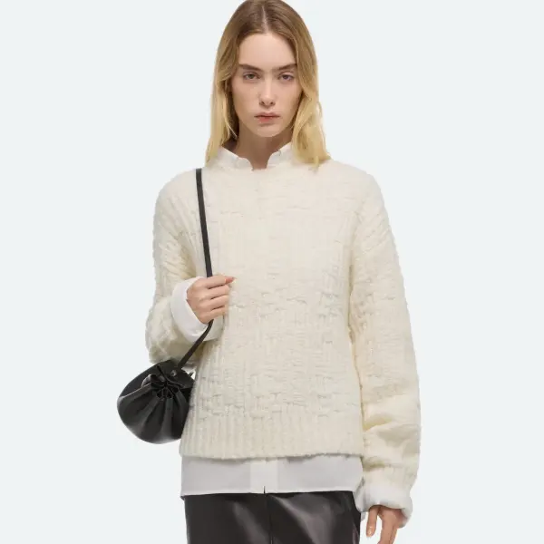 Helmut Lang 纹理圆领毛衣