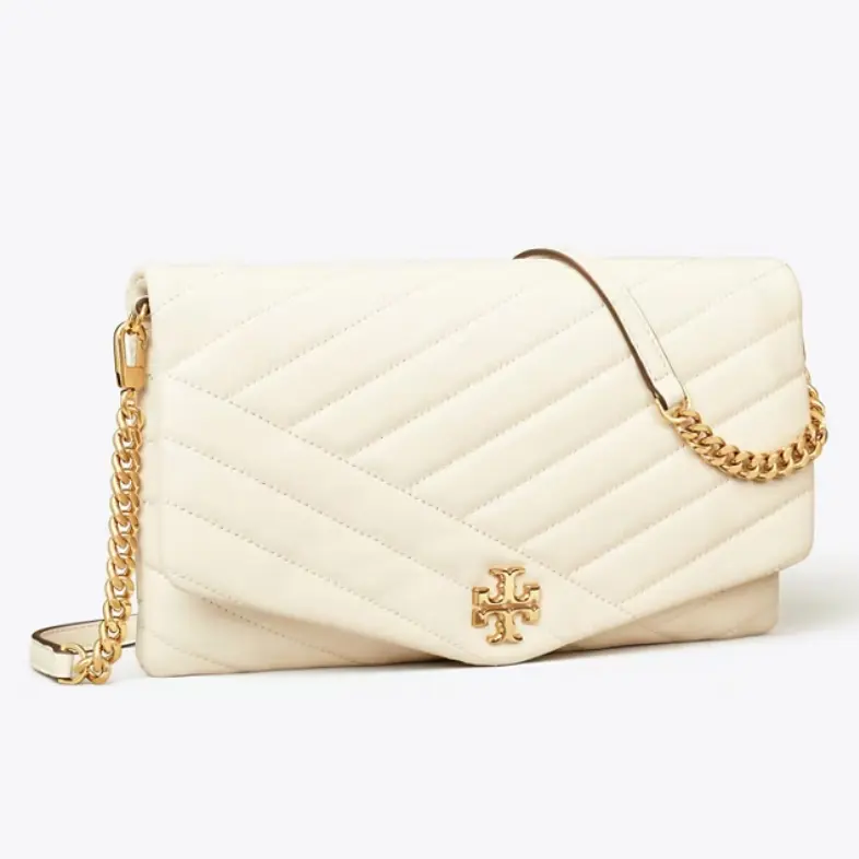 补货！Tory Burch 汤丽柏琦 Kira 斜纹斜挎包