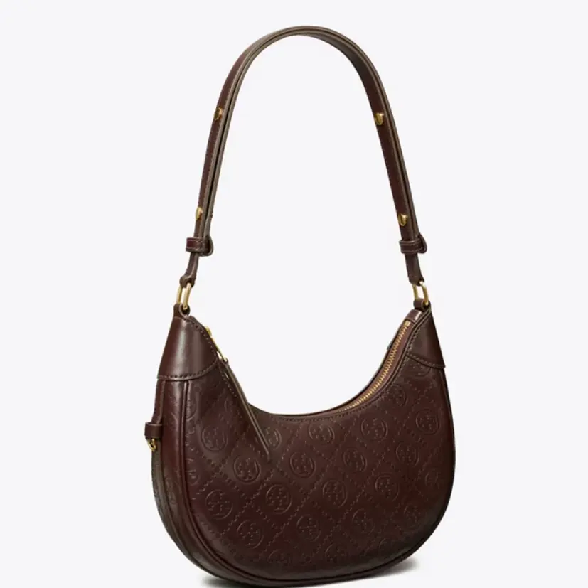 满$500享额外6.5折！Tory Burch 汤丽柏琦 皮革老花新月包