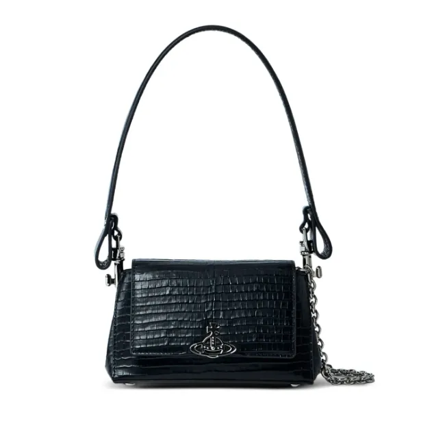 Vivienne Westwood 西太后 Hazel 黑色鳄鱼皮单肩包