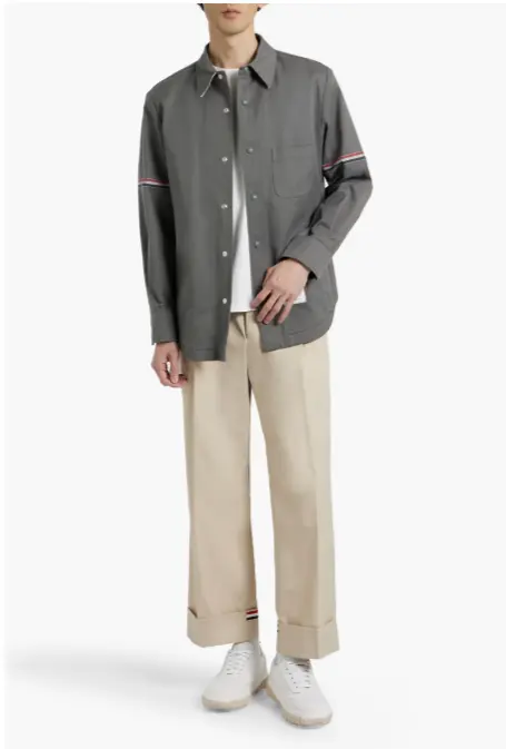 Thom Browne 条纹棉斜纹衬衫