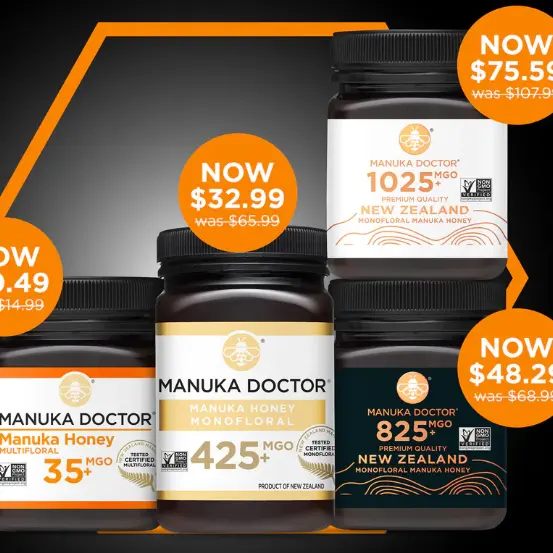Manuka Doctor 美网：全场蜂蜜、护肤热卖 500G 花蜜麦卢卡蜂蜜$12