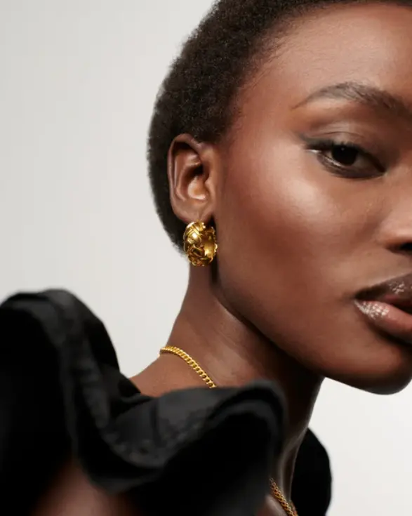 Missoma  金色菱格纹耳环