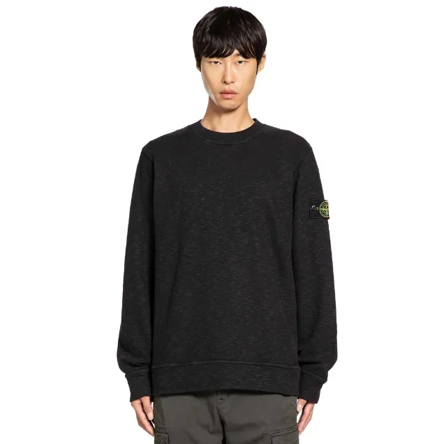 STONE ISLAND 石头岛徽标黑色毛衫