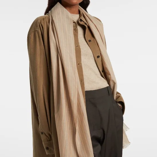 THE ROW Guel 条纹围巾