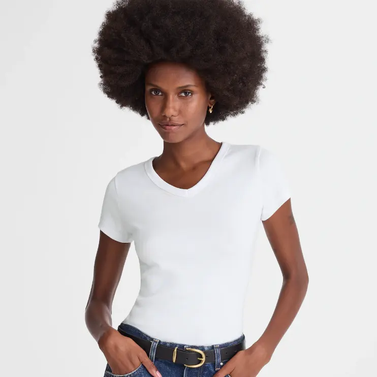 Madewell V领 短袖T恤