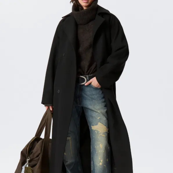 Weekday 超大款羊毛混纺双排扣大衣