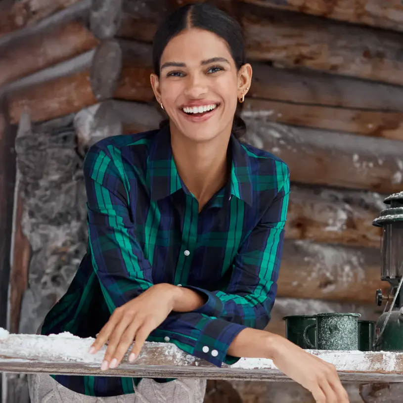 Lands' End 女士格子衬衣