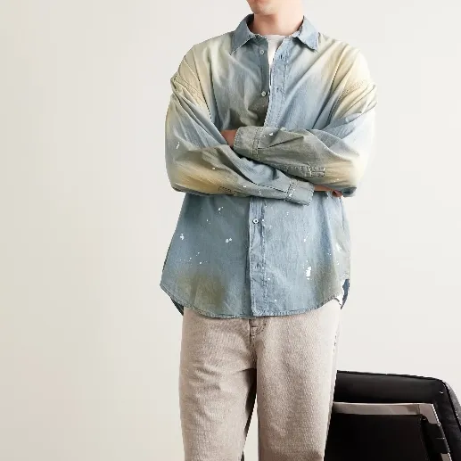 梓渝同款 ACNE STUDIOS 泼墨效果衬衫