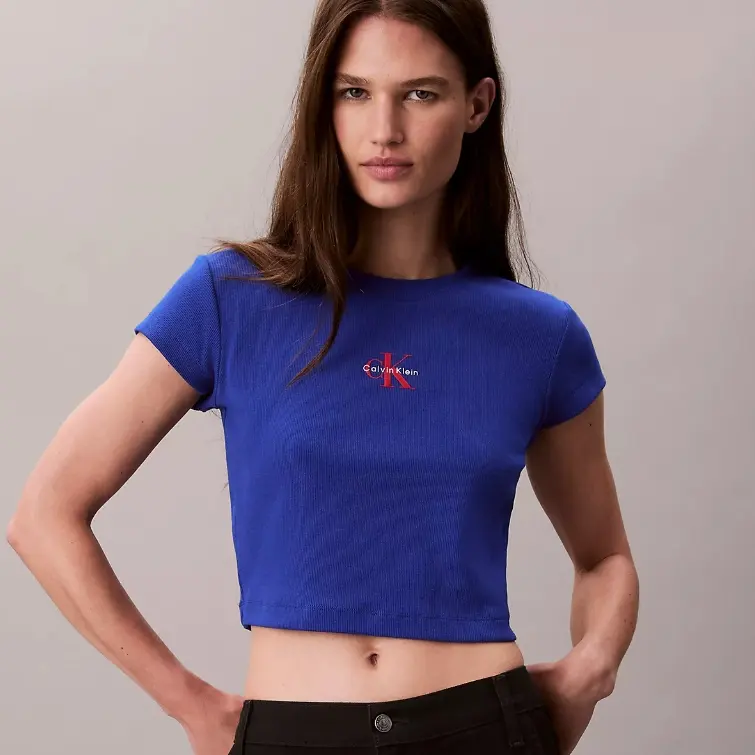 Calvin Klein 徽标紧身T恤